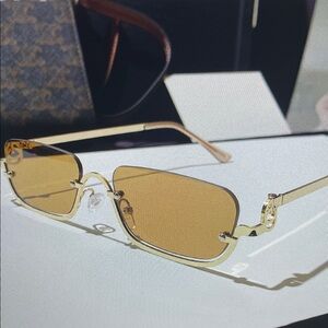 Chic Gold-Toned Rimless Sunglasses